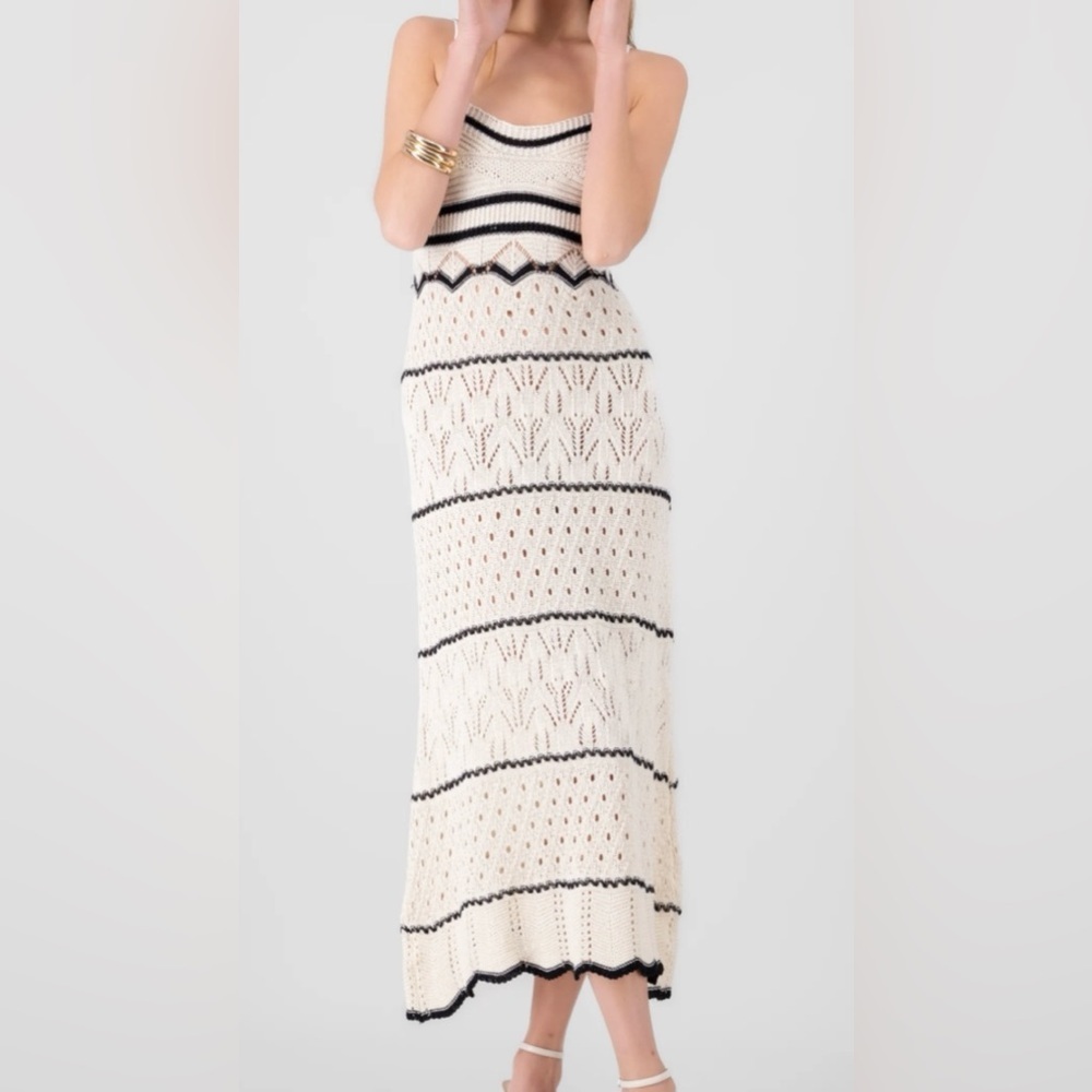 ILLA ILLA Black and White Knit Maxi Dress
